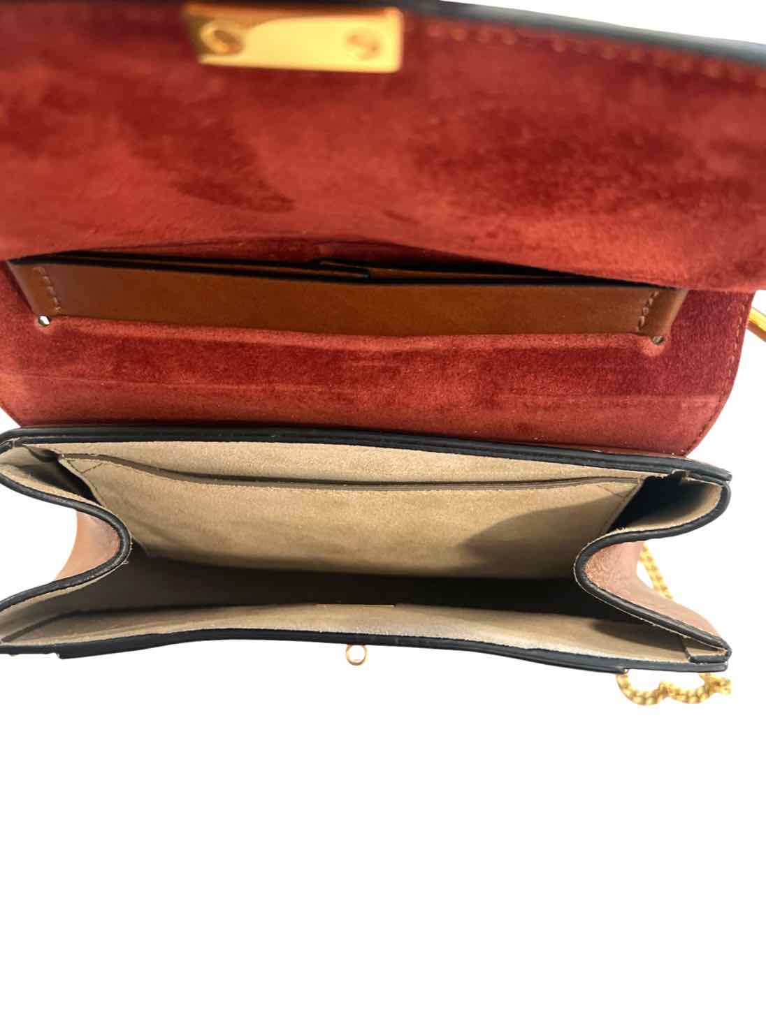 Chloe Size Medium Red/Brown/Gold Hardware Drew Purse
