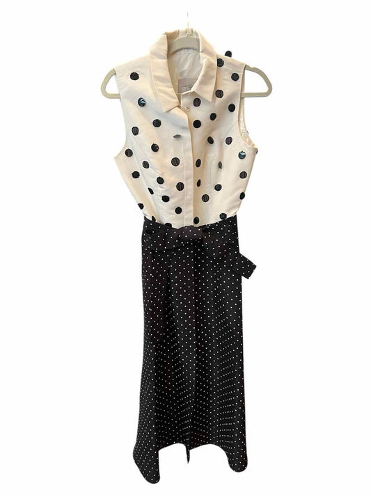 CAROLINA HERRERA Size 8 BLK/WH Dress