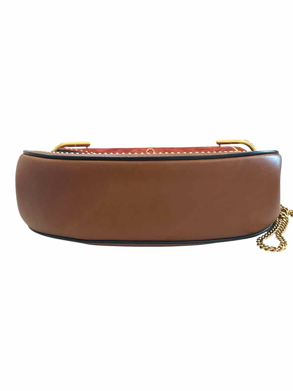 Chloe Size Medium Red/Brown/Gold Hardware Drew Purse