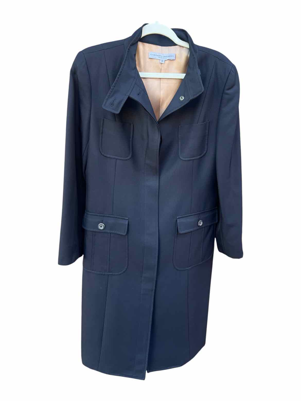 CAROLINA HERRERA Size 8 Black Coat
