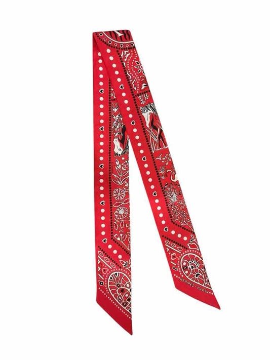 Hermes Size sm/med red/wh/blk Scarf