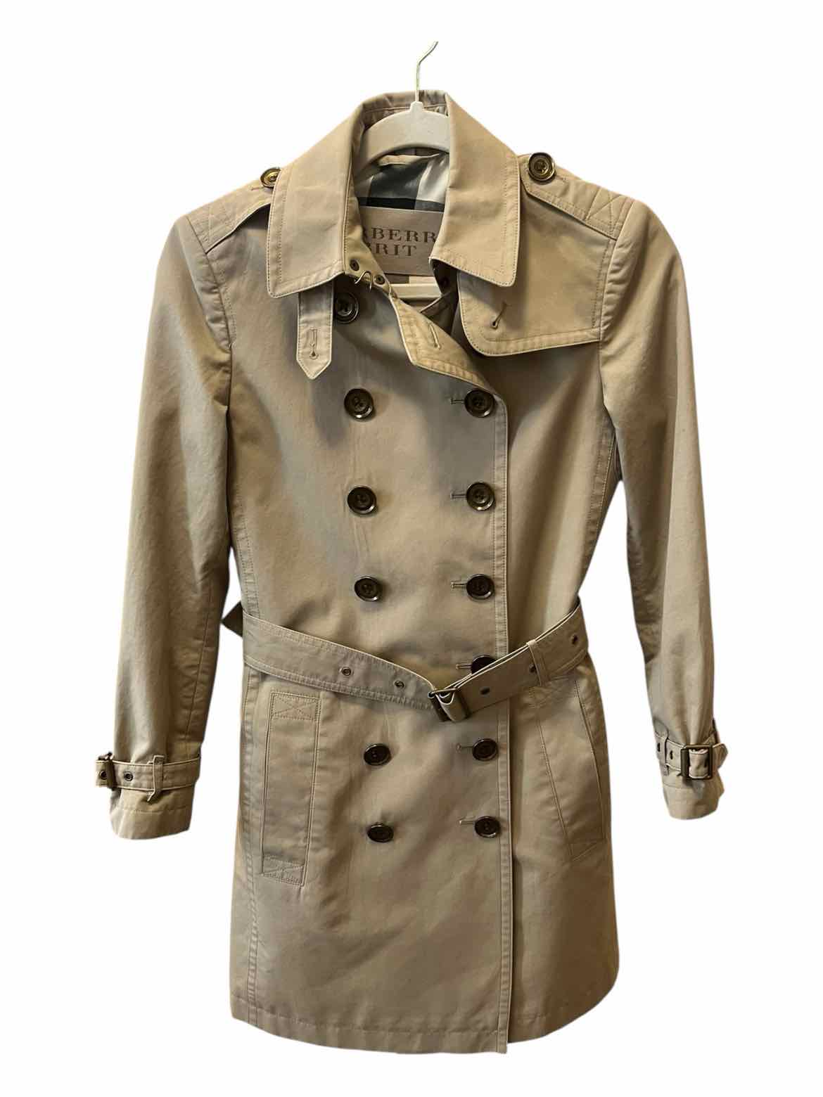 BURBERRY BRIT Size 2 brown/check Coat