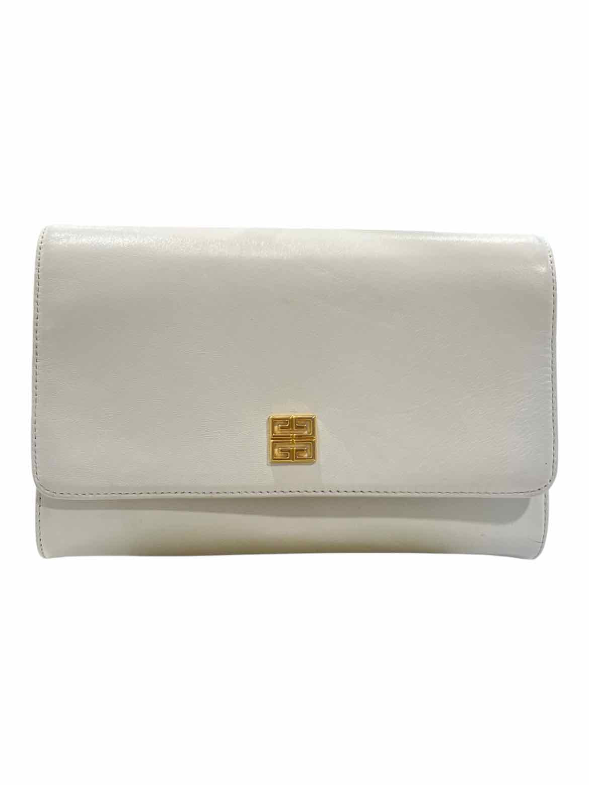 Givenchy Size Small Ivory/Gold Hardware Leather Crossbody Purse