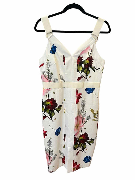 TED BAKER Size 4 WH/FLORAL Dress