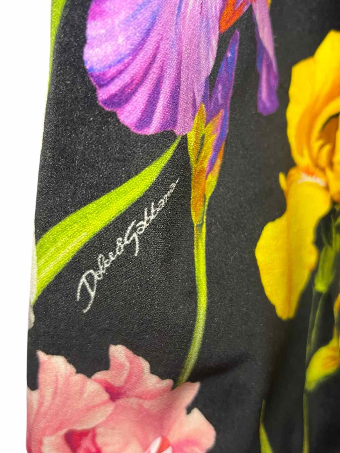 DOLCE&GABBANA Size 42 BLK/FLORAL Jacket