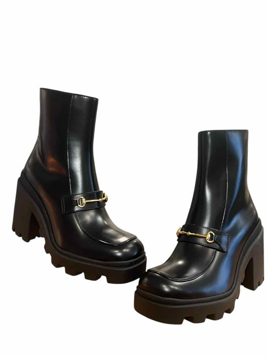 GUCCI Size 39.5 Black BOOT