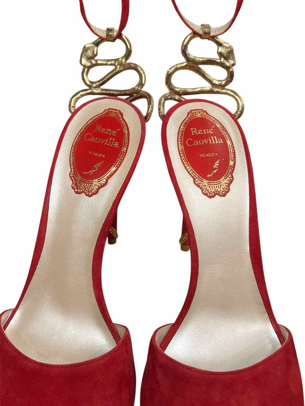 RENE CAOVILLA Size 40 RED/GOLD Shoes