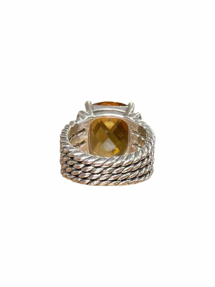 David Yurman Size 6 ss/diammond/citrine Ring